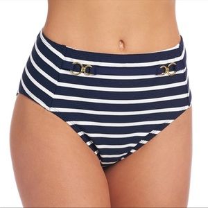 NWT La Blanca Capri Stripe High Waist Bikini Bottom